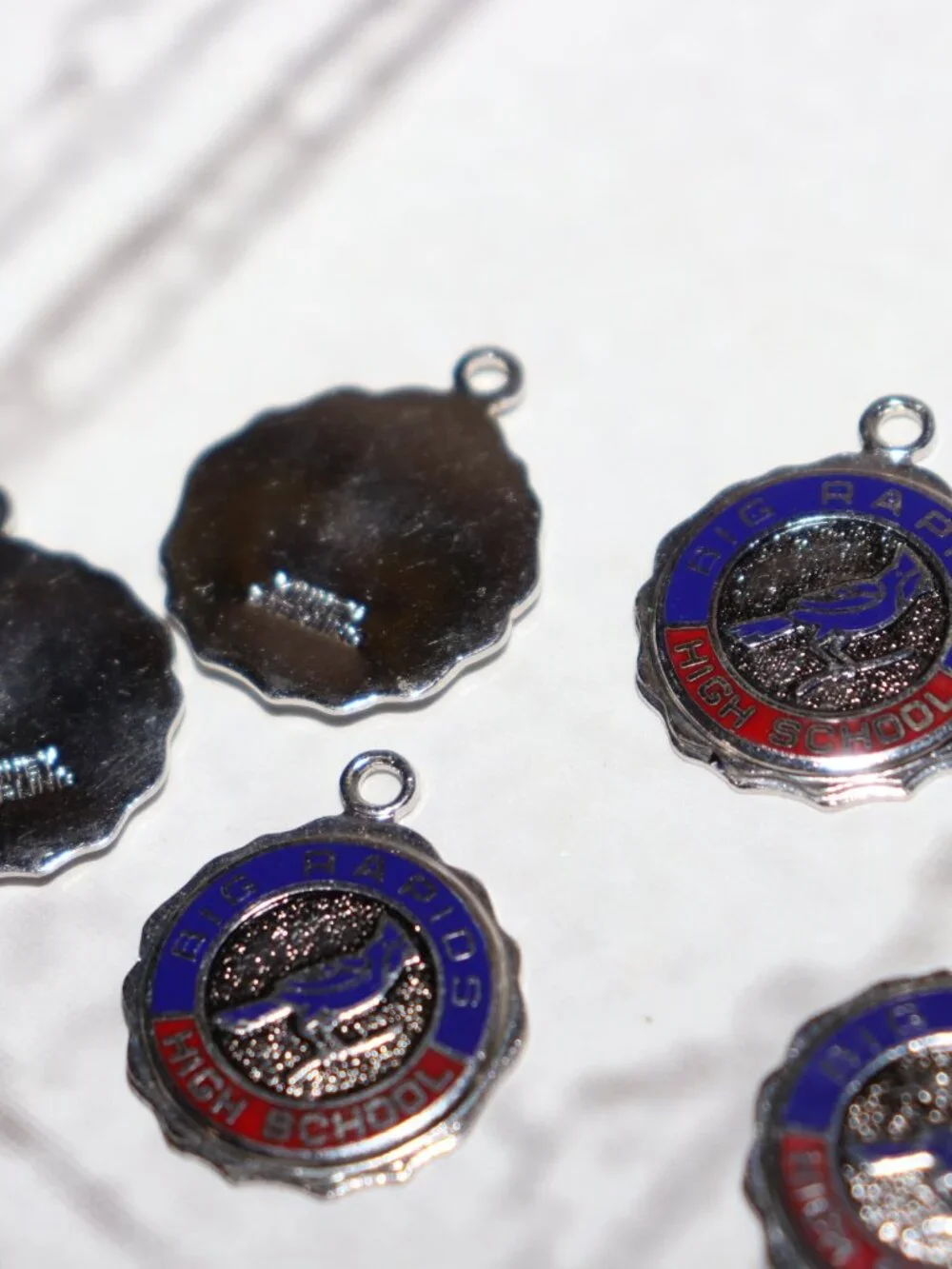 🐦 Vintage Big Rapids High School Charms · Kinney Sterling · Set of 5 · 18g